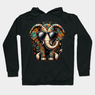 elephant Vintage Sunglasses Funny African Animal Lover Hoodie